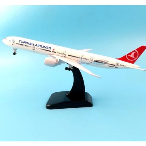 AIR PASSENG PLANE 20CM B777 TURKISH METAL ALLOY MODEL PLANE AIRCRAFT TOY WHEELS AIRPLANE BIRTHDAY GIFT COLLECTION DESK TOY