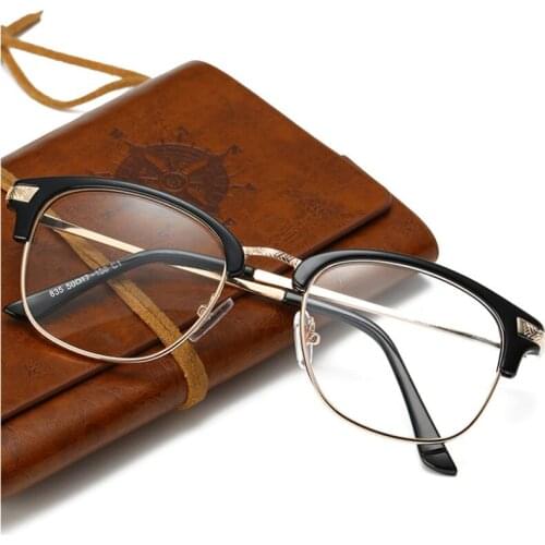 ZXTREE Fashion Large Frame Myopia Glasses Finished Product Metal Frame With Degree Women Men Myopia Glasses -1.0 to -6.0 ZN10