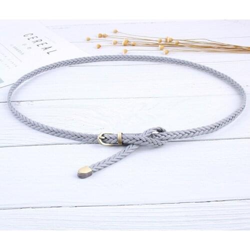 Fashion leather waist knitted belts for women braided weaving retro Korean girdle for dresses female ladies waistband straps