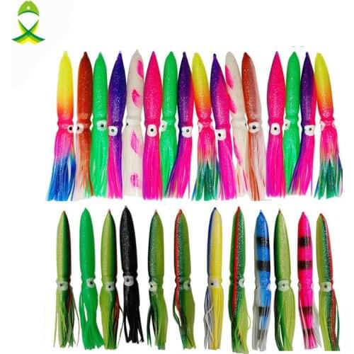 12pcs/lot Soft Octopus Fishing Lure Saltwater Squid jig Skirt Lure Tuna Big game jigging fishing rig bait 12cm 15cm 18cm