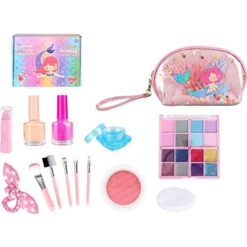 Kids Makeup Kit For Girl, 20 Pcs Real Washable Beauty Makeup Set