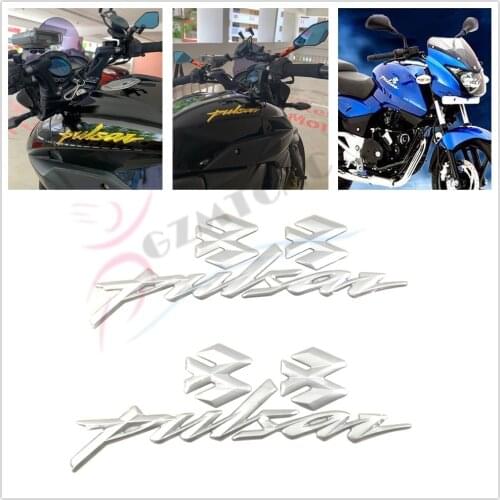 Moto Decals Stickers Emblem Badge 3D Tank Wheel Logo for Bajaj Pulsar200NS 200 RS200 Pulsar 150 180/180f 220F Silver