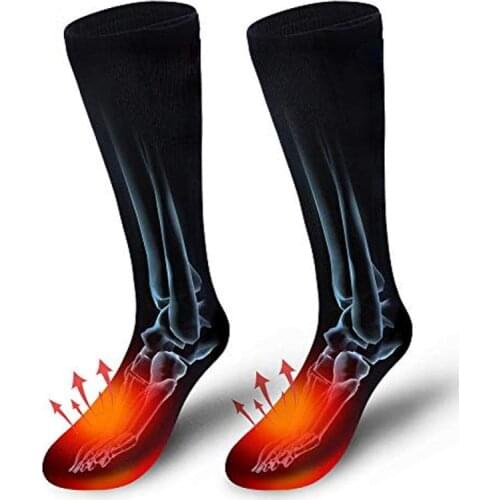 Upgrade Heating Socks Rechargeable Battery Electric Heating Socks Three-speed Thermostat Preheating With Power Bank Free Size