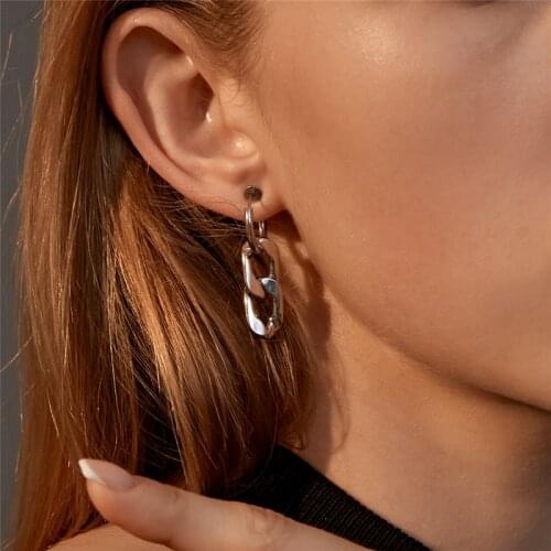 Simple Design Vintage Chains Pendant Tassel Earrings For Women Girls Fashion Retro Geometric Charms Stud Ear Jewelry Party Gifts