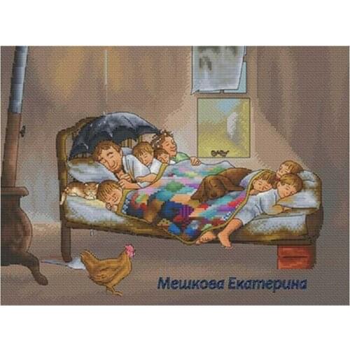 Sweet family patterns Counted Cross Stitch 11CT 14CT 18CT DIY Chinese Cross Stitch Kits Embroidery Needlework Sets home decor