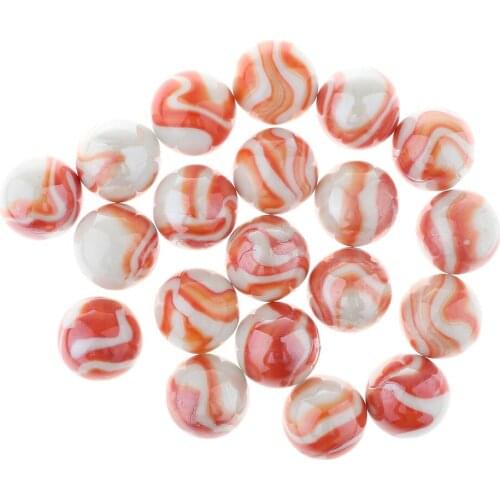 Prettyia 20x Glass Marble Ball Flower Stripe Swirl Stress Toy Decor 25mm