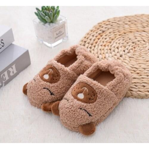 Baby Winter Slippers Children Boys Girls Cute Cartoon Slipper Kids Indoor Fur Warm Shoes Child Home Floor Shoes