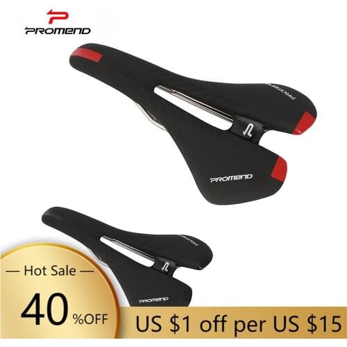 PROMEND Bicycle Saddle MTB Road Bike Hollow Breathable Seat Comfortable Leather Bicycle Cushion Mountain Cycling Accessories