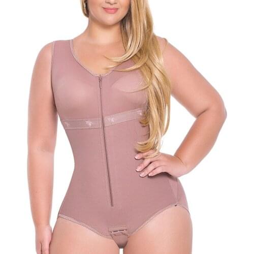 Women Tummy Control Shapewear Full Body Shaper Postpartum Open Crotch Fajas Flatten Abdomen Bodysuit
