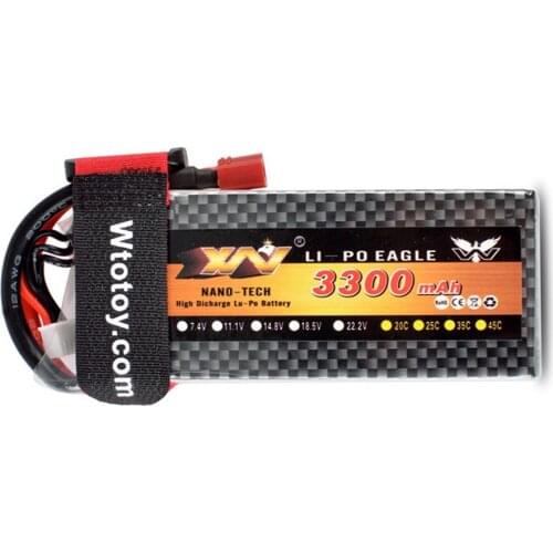 1pcs Original YW liop Battery 11.1V 14.8V 22.2V 3300MAH 35C/45C For Rc Fixed-wing Helicopter Boat T plug