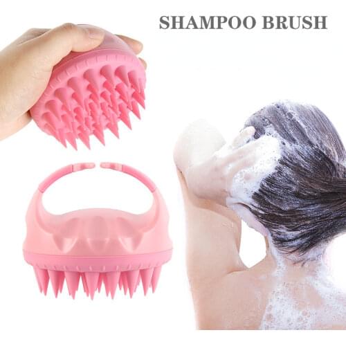 1Pc Silicone Hair Brush Shampoo Scalp Brush Comb Head Spa Slimming Massage Brush Body Hair Washing Comb Shower Bath Brush