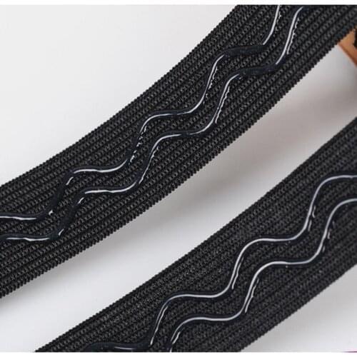 2.5Cm Non-slip Elastic Band Wave Silicone Rubber Webbing Belt DIY Sport Clothes Wrist Guard Sew Accessories