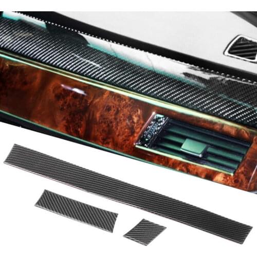 3pcs Carbon Fiber Dashboard Panel Trim Cover Decoration Fit for BMW 5 Series E60 E61 2004-2010 Car accessories