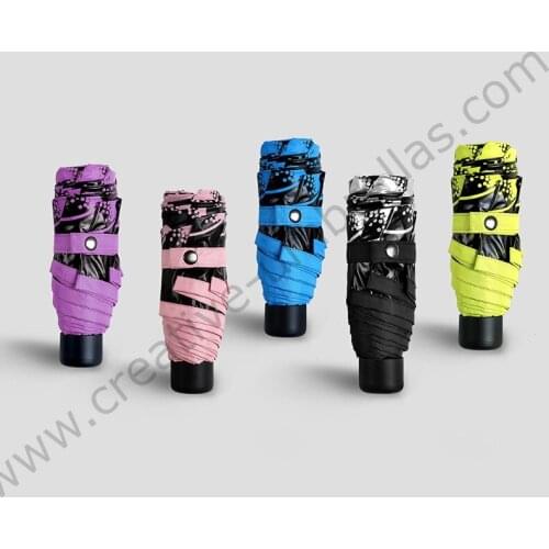 5pcs/lot Five fold 70T superlight 5 times black coating anti-uv umbrellas fiberglass butterflies love flowers compact parasol