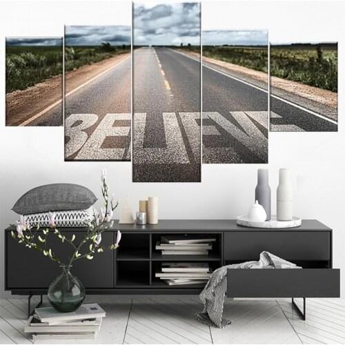 5 Pieces Wall Art Canvas Painting Landscape Poster Road Modern Home Living Room Decoration Modular Framework Pictures