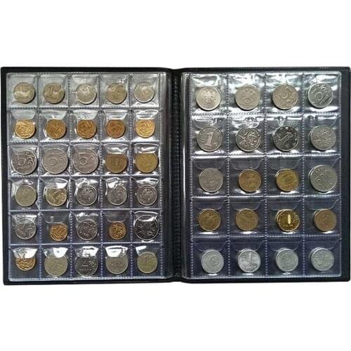 250 Grids Albums Mini Penny Coin Storage Bag PU Leather Coin Collection Holders Storage Penny Pockets Money Album