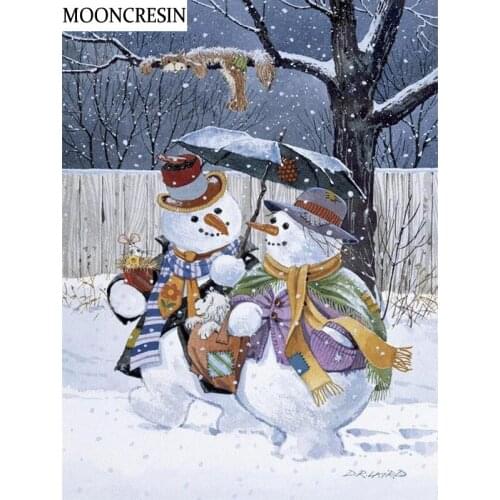 New Embroidery Diamond Mosaic Christmas Snowman 5D Diy Diamond Painting Cross Stitch Full Drill Crystal Rhinestone Home Decor