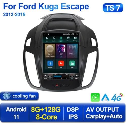 Android 11 Tesla Style 9.7"Screen Car Stereo For Ford Kuga Escape 2013 - 2015 GPS Navigation Multimedia Radio AV Output Carplay