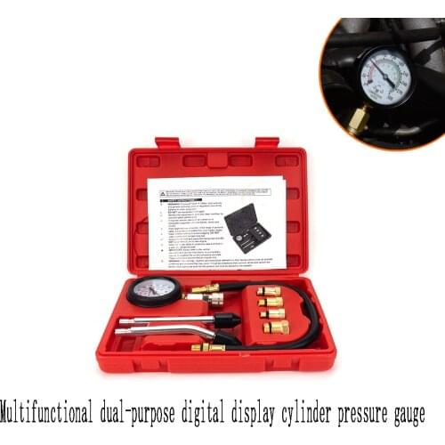 Car Multifunctional Dual-purpose Digital Display Cylinder Pressure Gauge Cylinder Pressure Tester Testing Tool Motorcycle