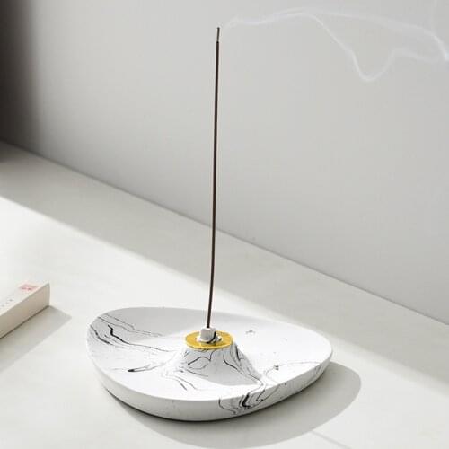 Concrete Incense Burner Nordic Home Calming Aroma Base Storage Plate Portable Travelling Accessories Aesthetic Room Decor