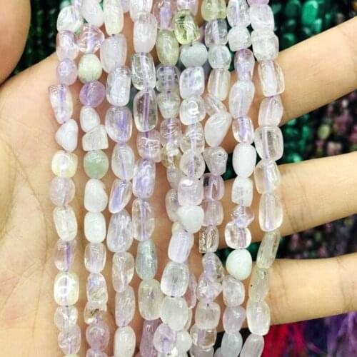 Wholesale 3strings of 15.5" Natural Kunzite Nuuget Beads 6-8mm nugget stone loose chip beads for jewelry making