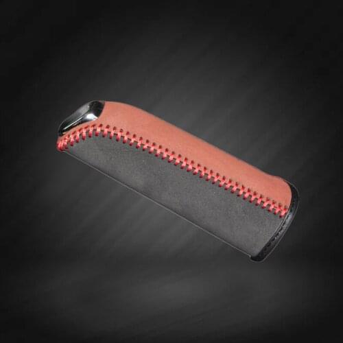 Car Hand Brake Covers Top Layer Leather Case for Buick Regal GS 2014 Handbrake Grips Cover Auto Genuine Leather Handbrake