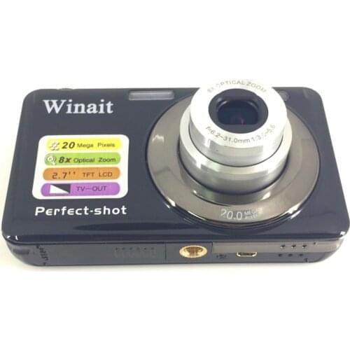 Winait Top Sale Compact Digital Camera DC-V600 8x Digital Zoom 2.7" TFT LCD Display 720P HD Pocket Camera SD Card Slot