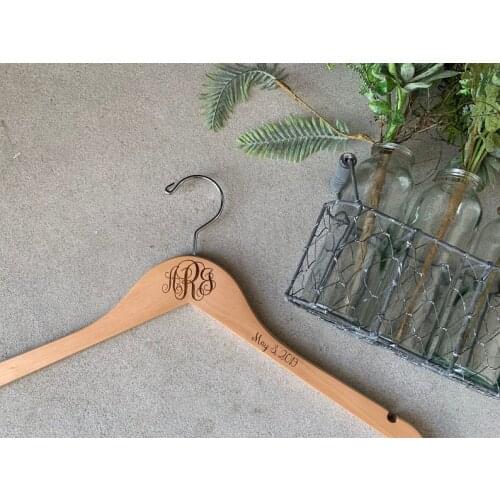 Wooden Wedding Hanger | Bride Hanger | Bridesmaid Hanger | Monogram Hanger | Bridal Hanger | Wedding Dress Hanger | Bride Gift