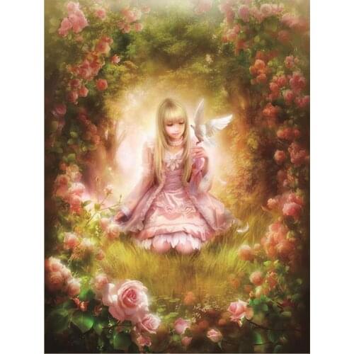 Diy 5D Diamond Painting Diamond Embroidery Portrait 3D Needlework Cross Stitch Crystal Diamond Mosaic Kit In The Flower Girl