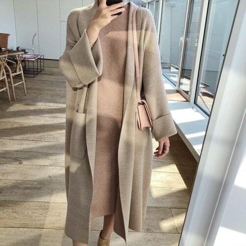 High-end Cardigan Knitting Coat Female Autumn Elegant Winter Coats Loose knit Cardigan Woolen Sweater Women Oversized Extra Soft