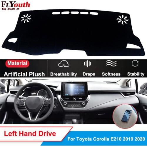 For Toyota Corolla E210 2019 2020 Artificial Plush Car Dashboard Cover Mat Sun Shade Pad Instrument panel Carpets Protector