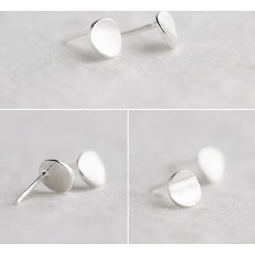 Jisensp 2019 Geometric Round Stud Earrings Fashion Jewelry Solid Brushed Earrings Wedding for Women Girls Weeding Gift