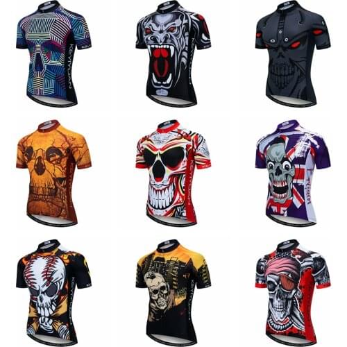 JPOJPO Cycling Jersey Men Bike Jerseys Short Sleeve MTB Skull mtb Cycling Clothing sport bicycle Clothes Wear Top for mens