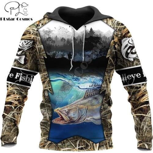 Beautiful Walleye Fishing Camo 3D All Over Printed Mens Autumn Hoodie Sweatshirt Unisex Street Casual Zip Jacket Pullover KJ562