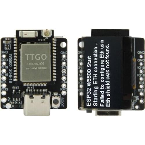 LILYGO® TTGO T-Lite W5500 ESP32 Main Chip SSD1306 0.96 Inch Oled Type-C USB Programming Development Board