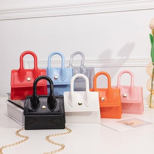 Kids Mini Jelly Bag 2021 Spring Summer PVC Candy Color Crossbody Bags for Baby Girls Small Coin Pouch Little Girl Purses
