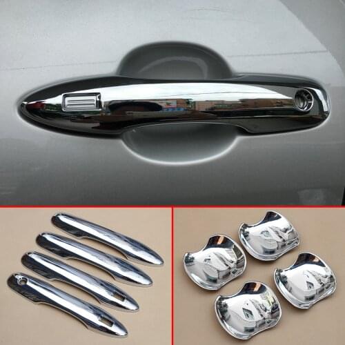 Set Of 8) Chrome Side Door Handle Cup Bowl Cover Kit For Toyota Prius Prime PHV 2016-2020 2021 Exterior Accessories Parts