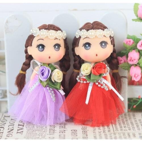 New 6pcs/lot 12cm Korean Wedding Dolls Baby Puppets Ethnic Models Bag Accessories House Ornament Toys for Children Girls Gift