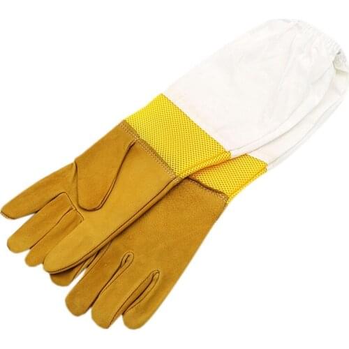 A Pair Bee Gloves Protective Beekeeping Gloves Goatskin Bee Keeping Vented Long Sleeves Beekeeping Equipment And Toolsd38