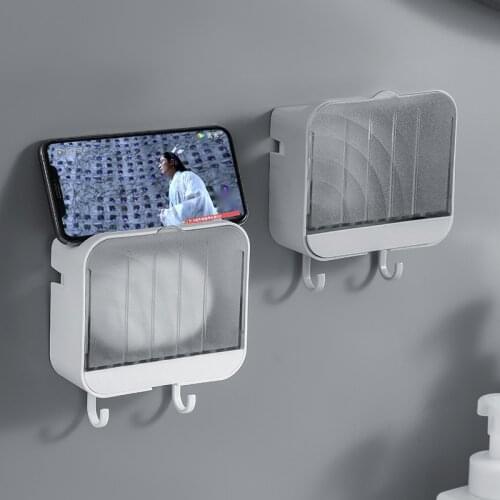 Punch-free Soap Box Bathroom Wall-mounted Soap Holder Flip Creative Bathroom Drain Soap Dish