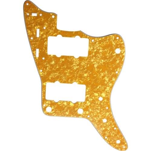 Pleroo Custom Guitar pickgaurd - For US Jazzmaster style Guitar pickguard Replacement , 4 Ply Gloden Pearl