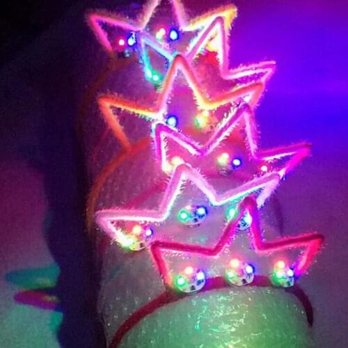 LED Crown Headband Flashing Hairband Glowing Children Adults Hair Accessories Christmas Light Up Toys Led Party Supplies