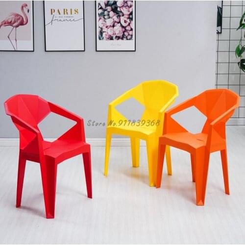 Simple household plastic backrest chair adult armchair thickened beach food stall leisure dining table Nordic dining chair