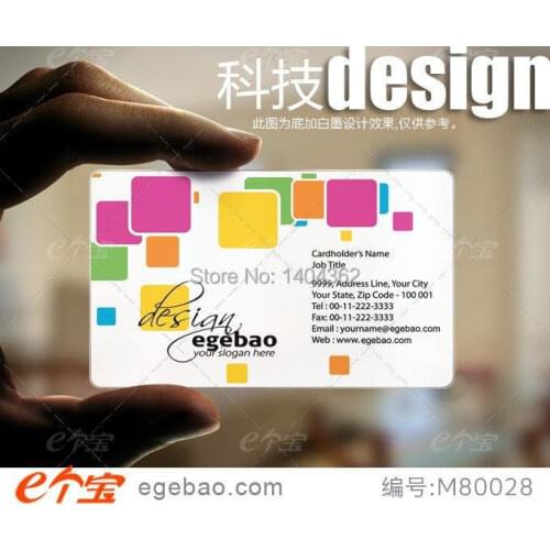PVC transparent business card custom name visit post business card staff card printing top quality NO.2251