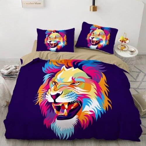 Luxury 3D Bedding set Europe Queen King Double Duvet cover set Bed linen Comfortable Blanket/Quilt cover Bed Set Colorful lion
