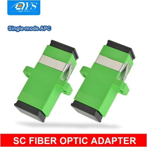 SC APC Fiber Optical Connector Flange Head Coupler Square joint Single mode Plastic Fiber Optic Adapter