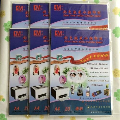 DIY waterslide transfer decal sticker A4 size (60 pieces/lot) laser clear waterslide decal transfer printing paper