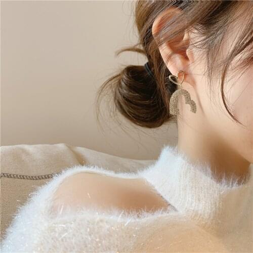 Sweet Girl Fashion Earrings Super Fairy Crystal Gemini Love Heart Earrings 2020 Fashion New Womens Wild Earrings Wholesale