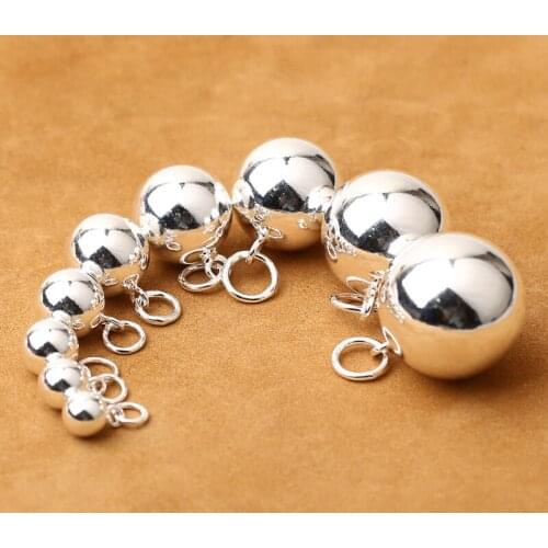 100% 925 Silver Round Bead Charm Vintage Silver Bracelet Charm DIY Jewelry Charm Jewelry Findings
