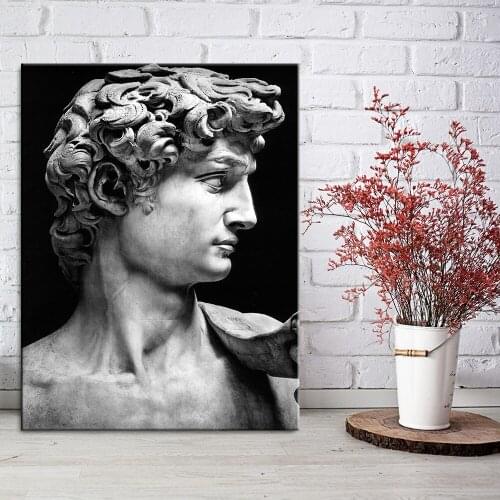 Nordic Black and White David Sculpture Posters And Prints Wall Art Canvas Paintings David Pictures Living Room Home Decoration